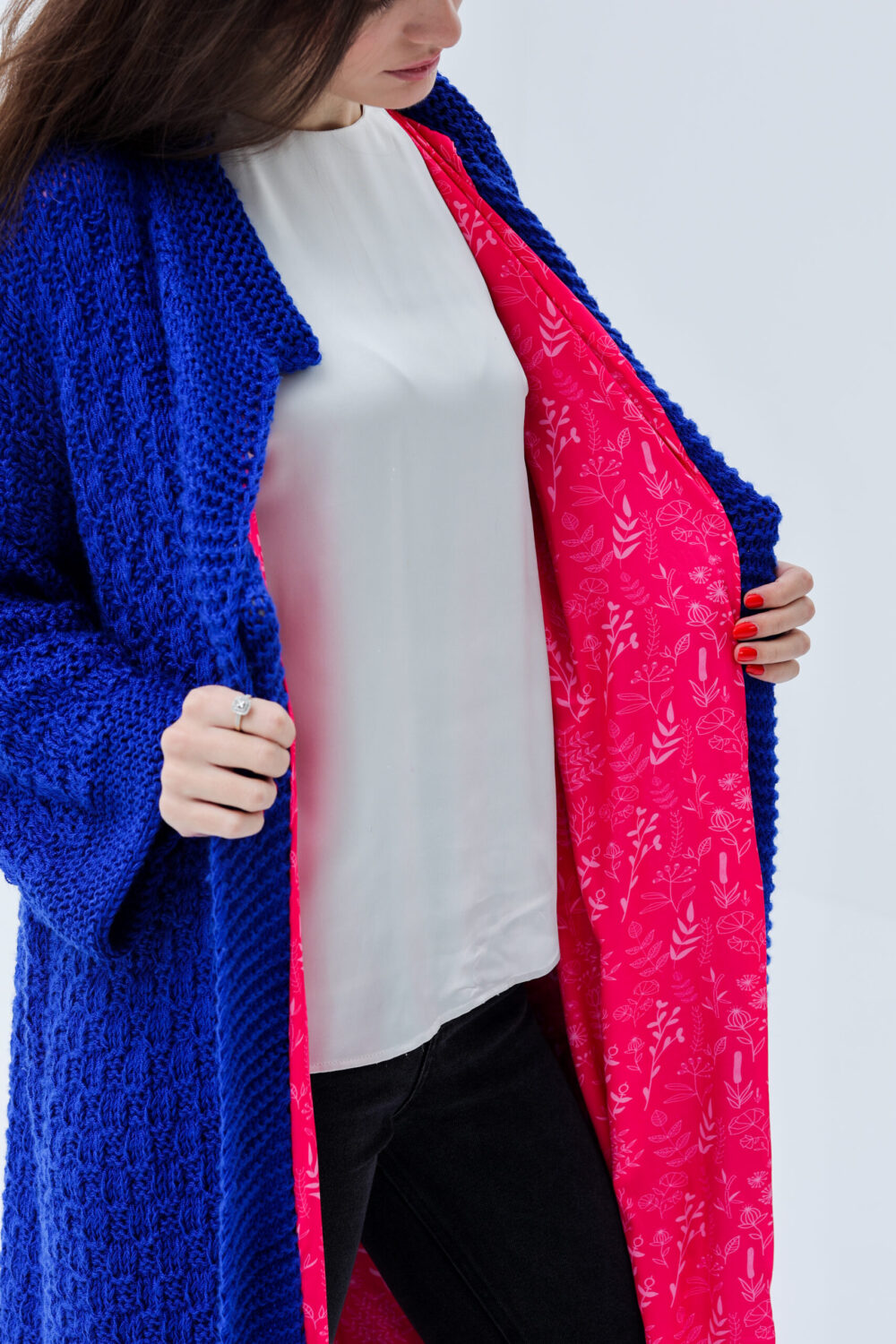 Hand-Woven  Coat INDIGO - Image 2
