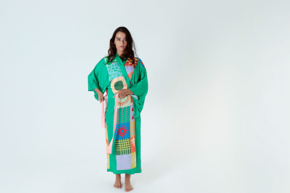 Silk Kimono Green - Image 2