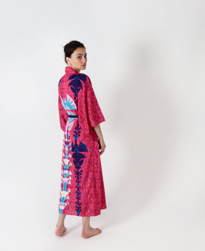 Silk Kimono Lampone